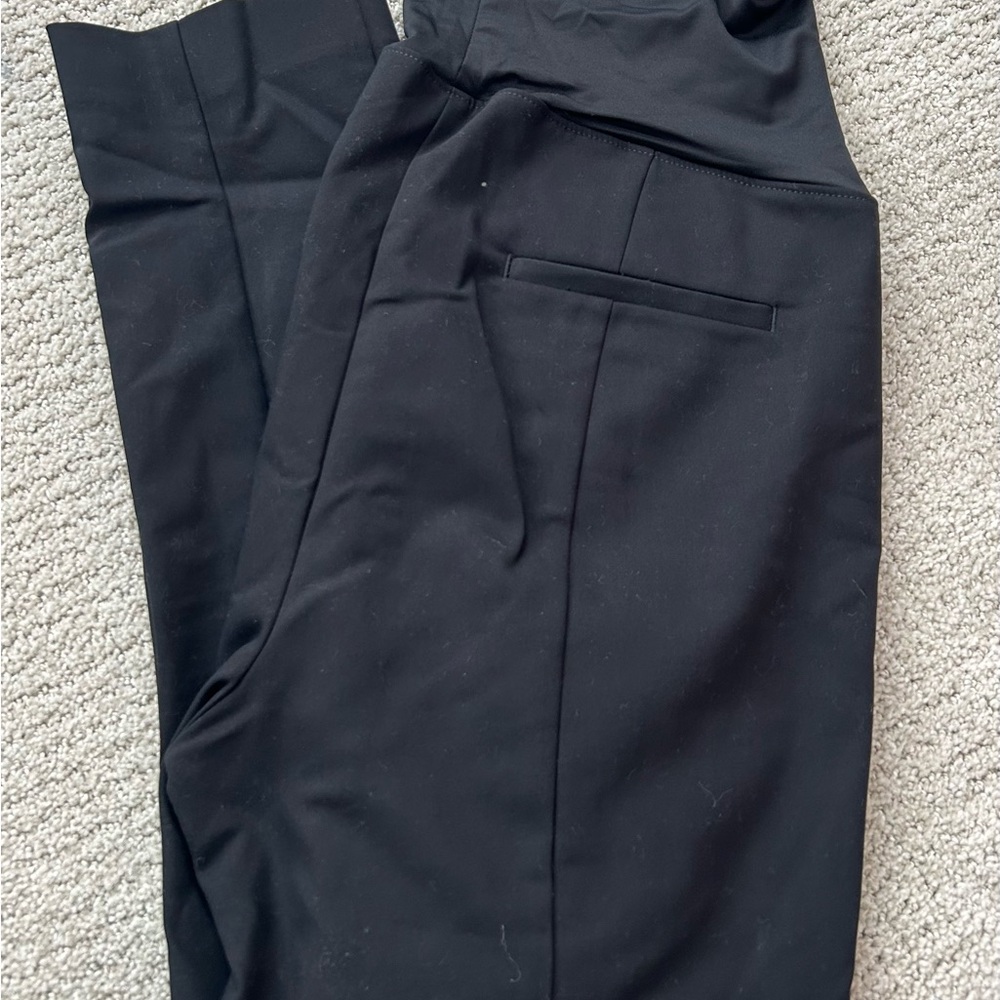 LOFT Black Dress Pants with Flat Front Design and Straight Cut